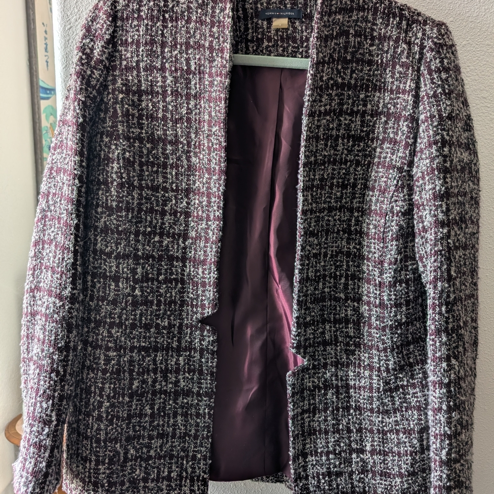 Women's Black and White Tweed Jacket